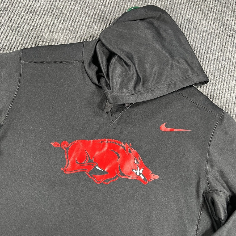 Arkansas Razorbacks Hoodie Sweatshirt Mens Small Black Long Sleeve Nike NCAA